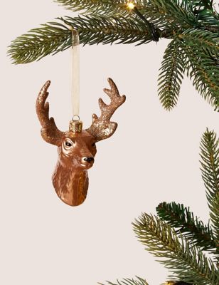 Shatterproof Stag Head Christmas Decoration Image 1 of 2