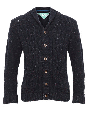 Shawl Collar Cardigan with Wool Image 2 of 5