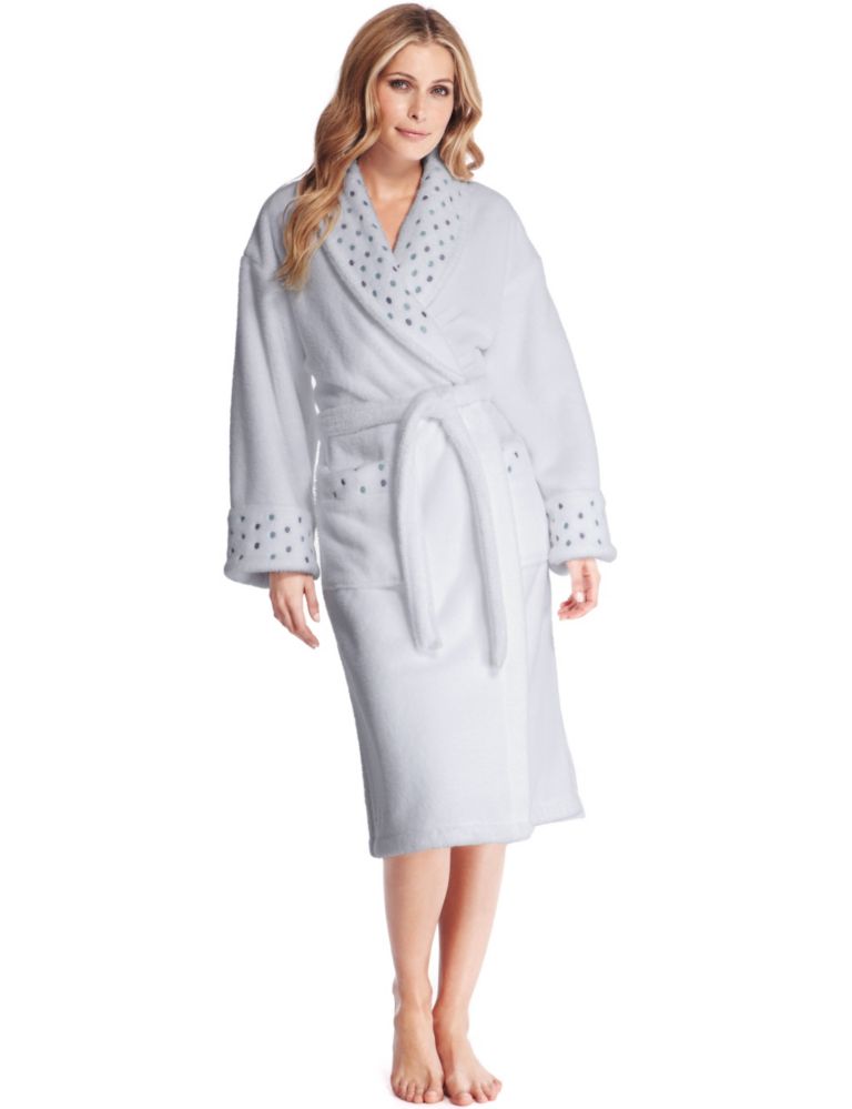Shawl Collar Spotted Dressing Gown 1 of 4