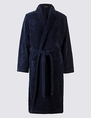 Shawl Neck Fleece Dressing Gown Image 2 of 3