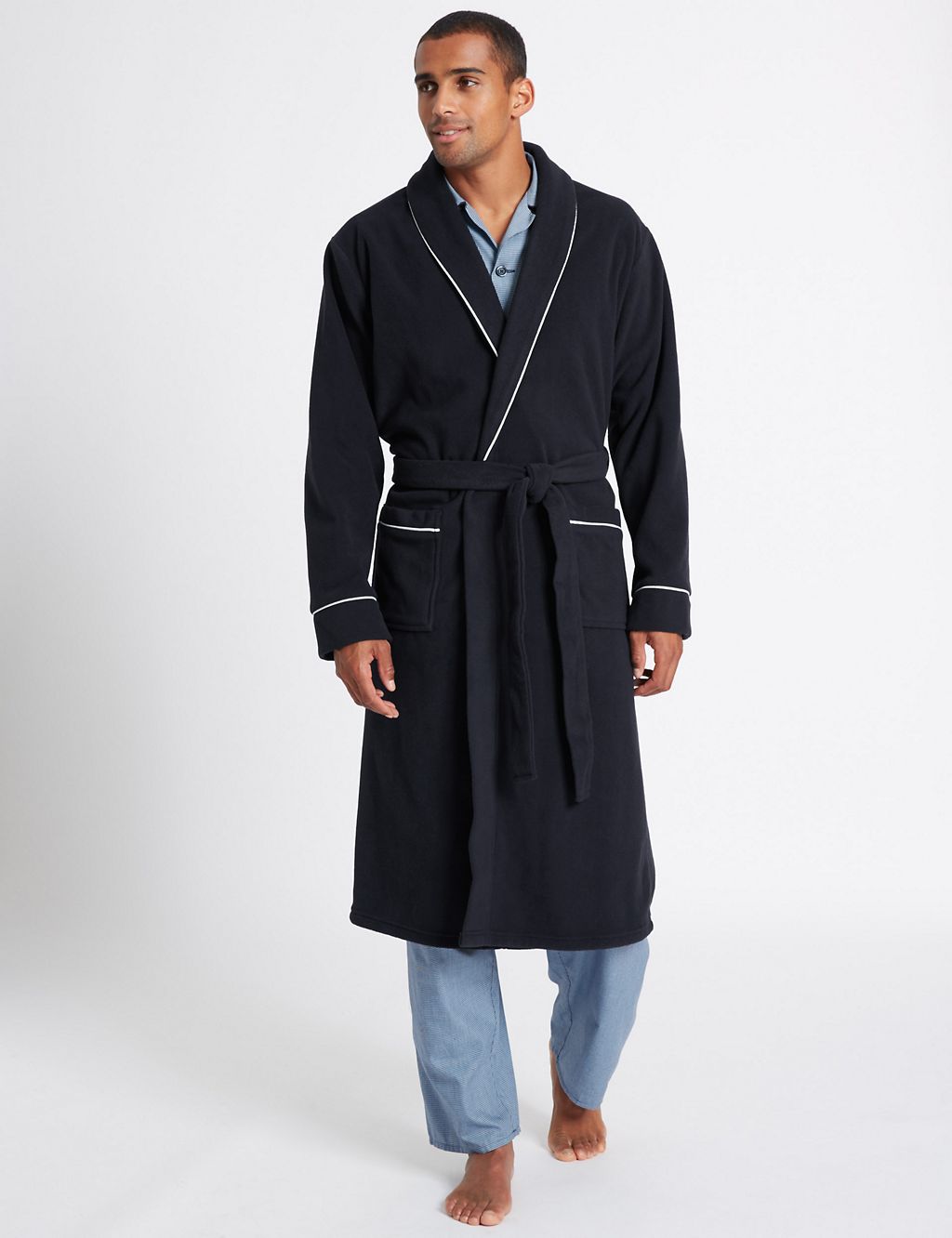 Shawl Neck Fleece Dressing Gown 3 of 3