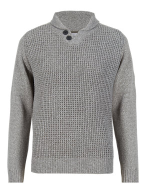 Shawl Neck Textured Jumper Image 2 of 3