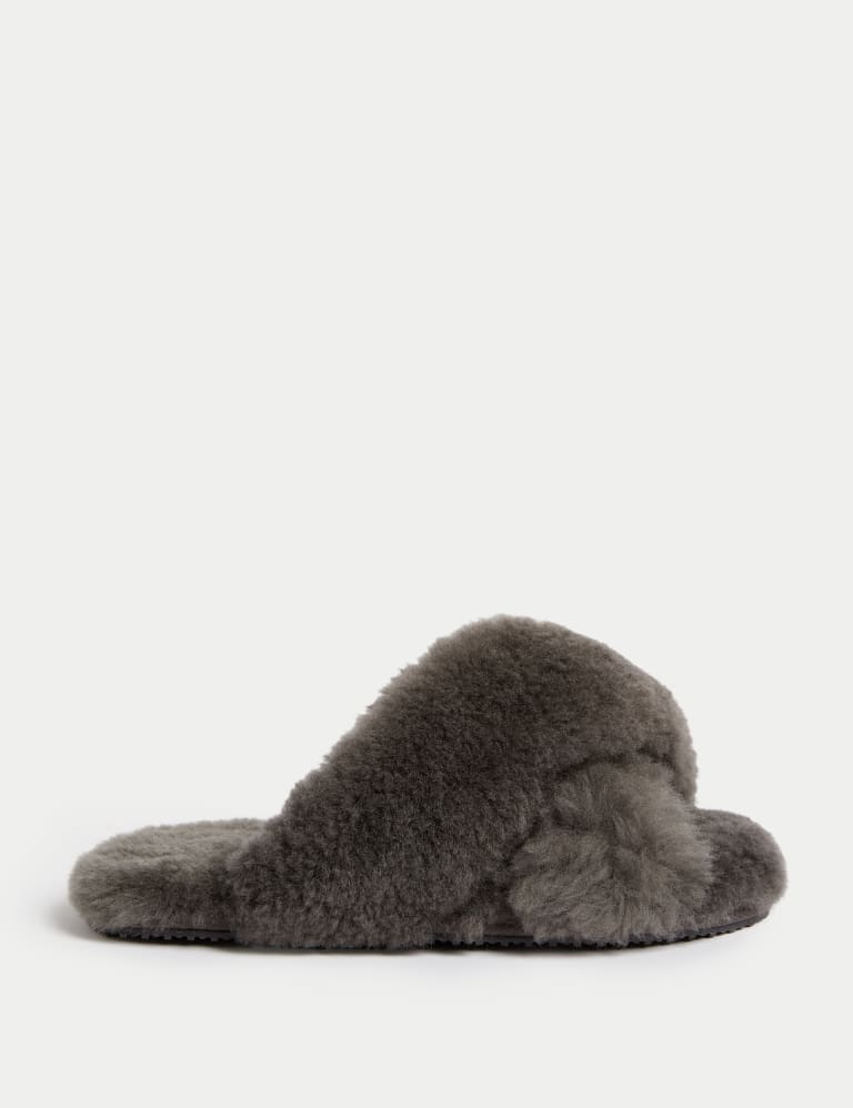 Shearling Crossover Slider Slippers 1 of 3