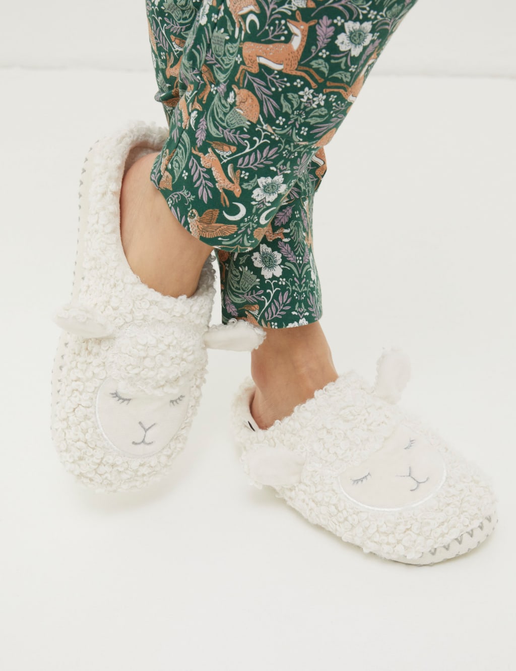 Sequin knit faux fur deals mule slippers