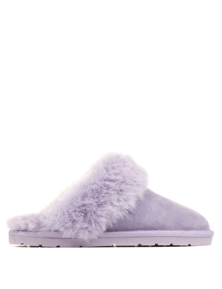 Purple sheepskin slippers clearance