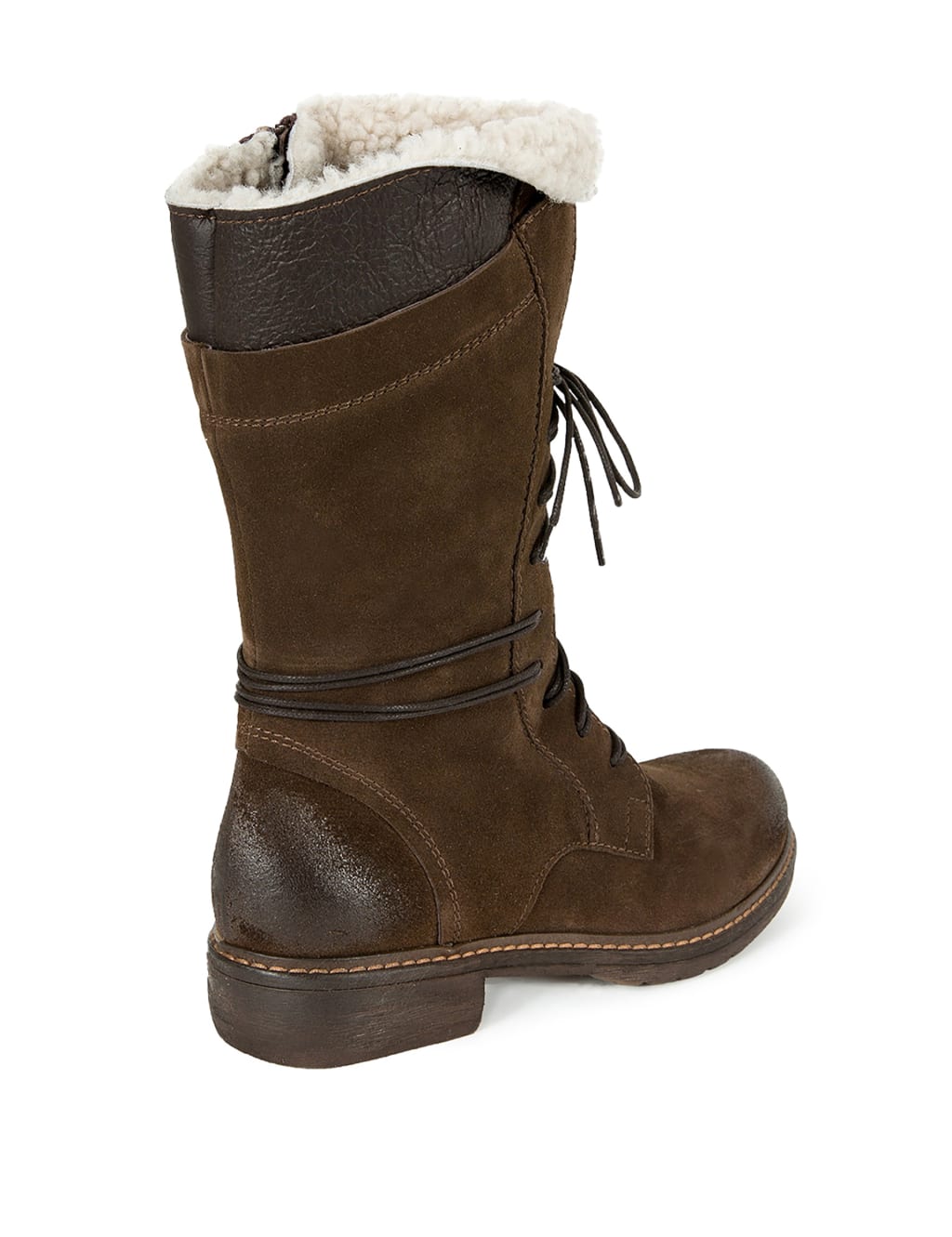 Sheepskin trim Block Heel Boots 1 of 4