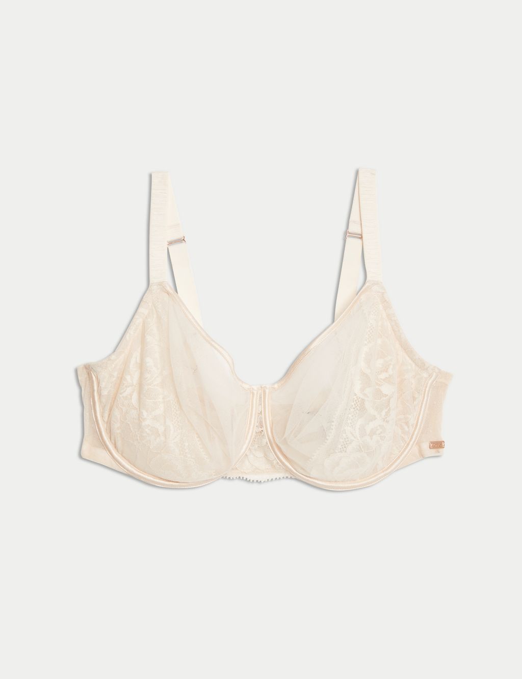 Sheer & Lace Wired Balcony Bra (F-H) 1 of 7