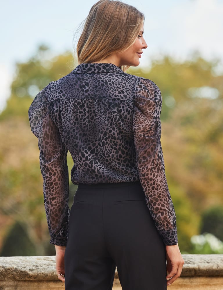 Animal print sheer top 2025