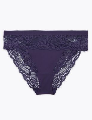 Sheer Lace High Leg Knickers, M&S Collection