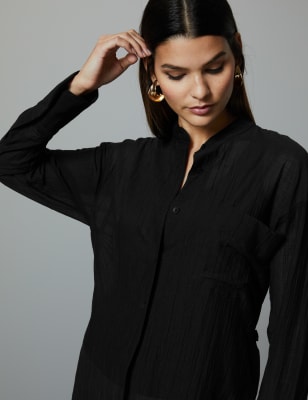 Sheer best sale longline blouse