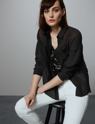 sheer oversized shirt