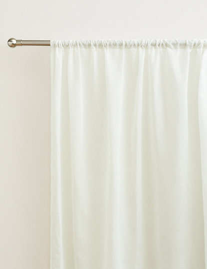 Sheer Single Slot Top Voile Panel M S, Cotton Lace Curtain Panels Uk