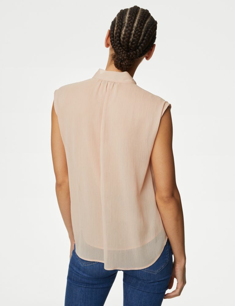 Sheer Tie Neck Frill Detail Blouse 5 of 5