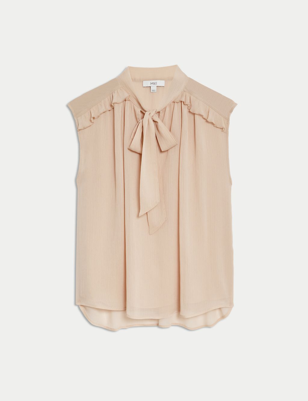 Sheer Tie Neck Frill Detail Blouse 1 of 5