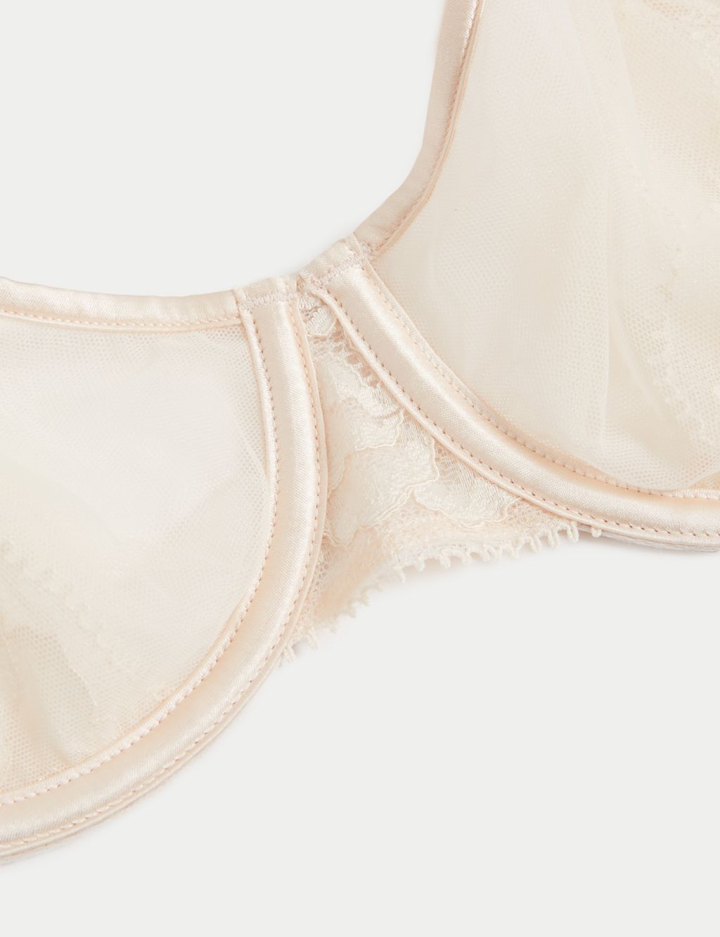 Sheer and Lace Wired Balcony Bra (A-E) 6 of 8