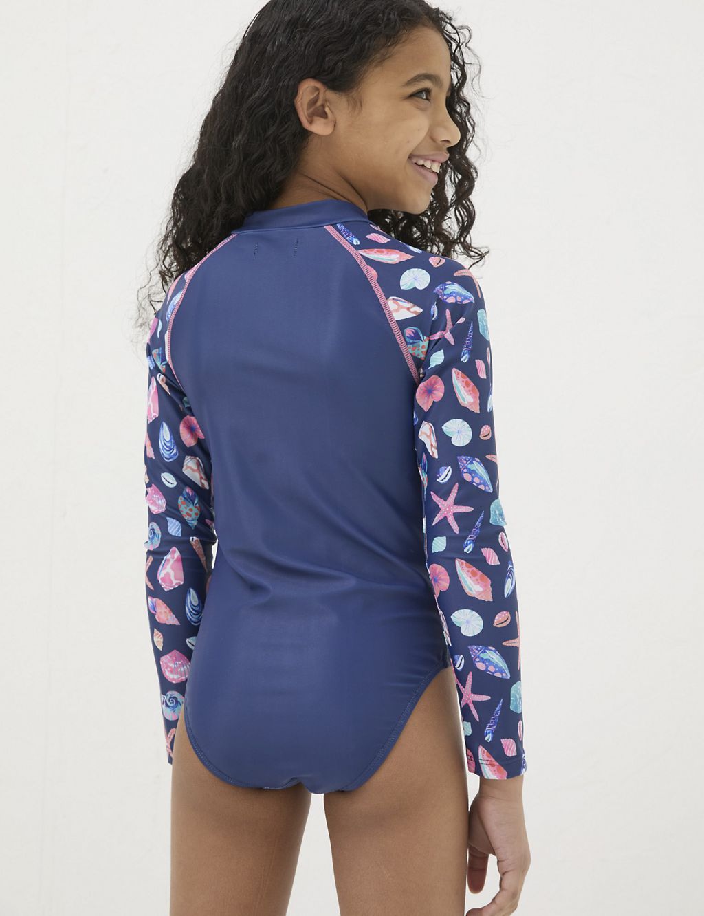 Shell Print Long Sleeve Swimsuit (3 Yrs - 13 Yrs) 2 of 5