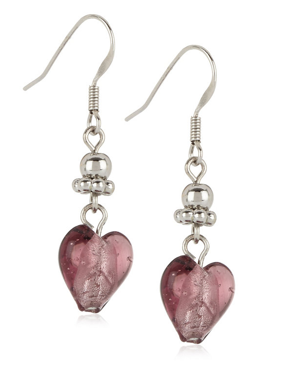 Shimmer Heart Drop Earrings Image 1 of 1
