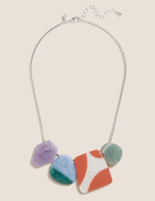 Short Resin Mixed Shape Statement Necklace Image 1 of 1