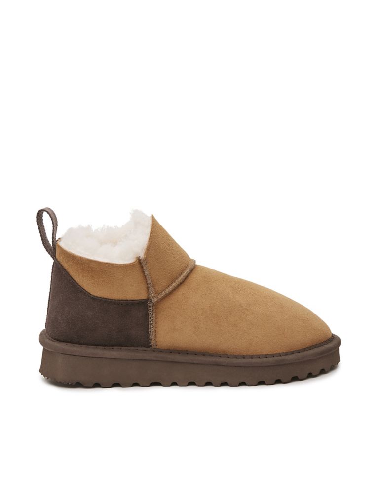 Short Sheepskin Lining Flat Ankle Boots 1 of 6