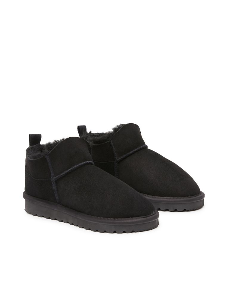 Short Sheepskin Lining Flat Ankle Boots 2 of 5