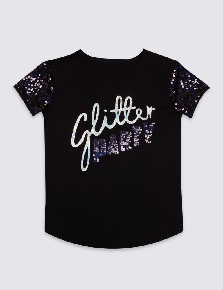Short Sleeve Glitter Top (3-14 Years) 2 of 3