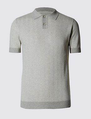 Short Sleeve Knitted Polo Shirt Image 2 of 5