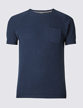 Short Sleeve Knitted T-Shirt Image 2 of 5