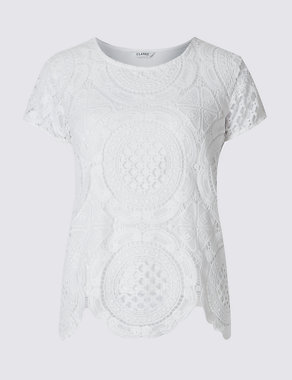 Short Sleeve Lace Top Image 2 of 4