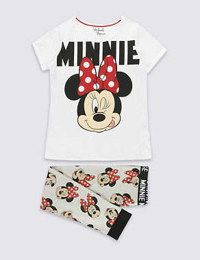Short Sleeve Minnie Mouse Pyjamas (6-16 Years) Image 2 of 4
