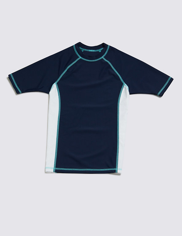Short Sleeve Panel Rash Vest (5-14 Years) Image 1 of 2