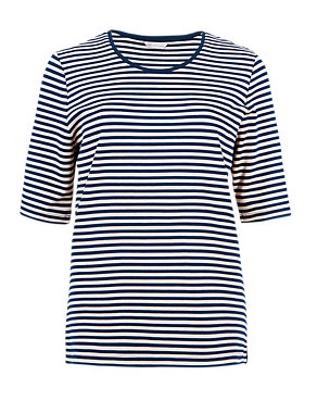 Short Sleeve Striped Top Image 2 of 4