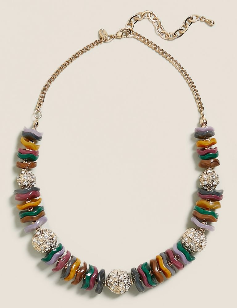Short Stacked Beaded Statement Necklace 1 of 1