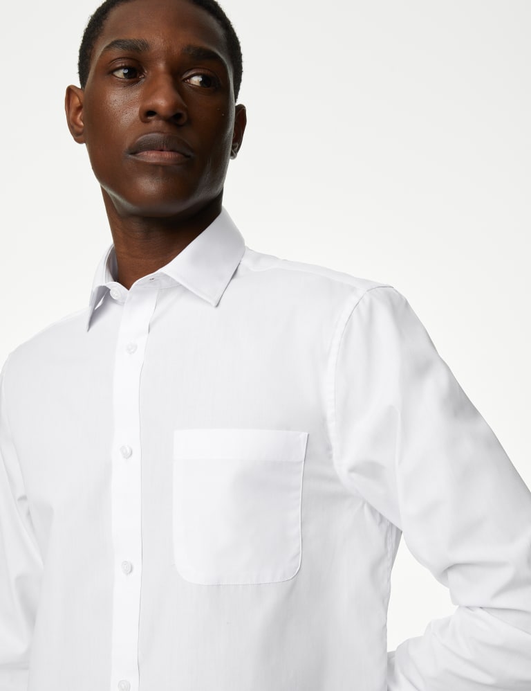 Shorter Length 3pk Slim Fit Easy Iron Long Sleeve Shirts
