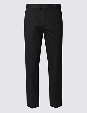 Shorter Length Pure Cotton Flat Front Chinos Image 2 of 3