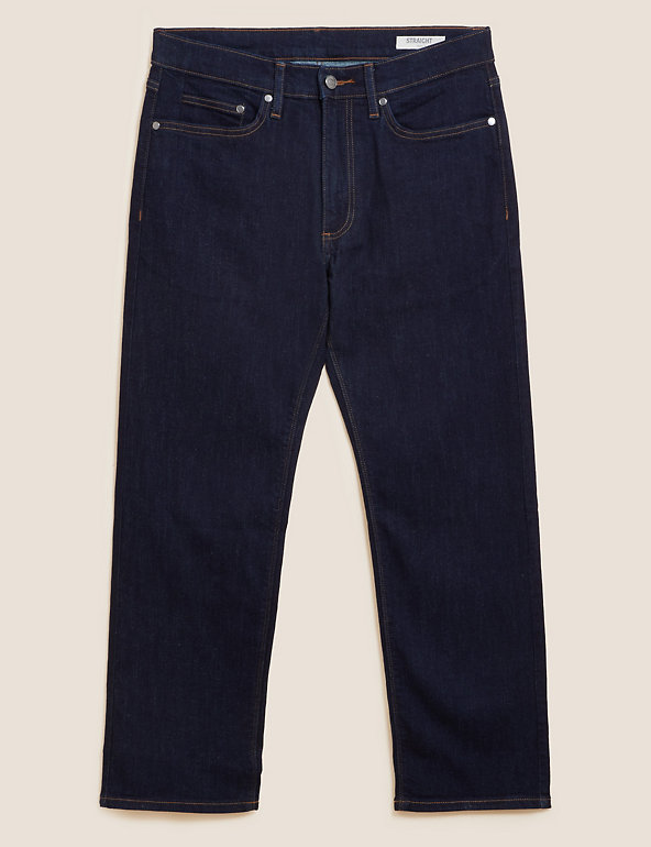 Shorter Length Straight Fit Stretch Jeans Image 1 of 1