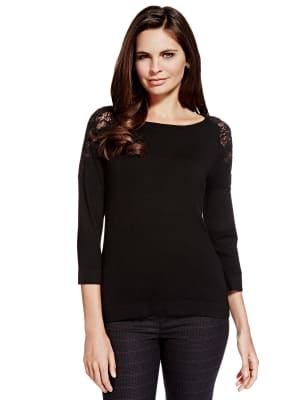 Lace black cheap jumper