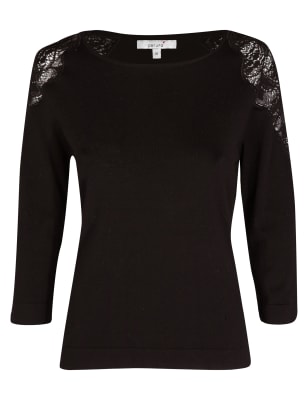 Lace shoulder outlet jumper