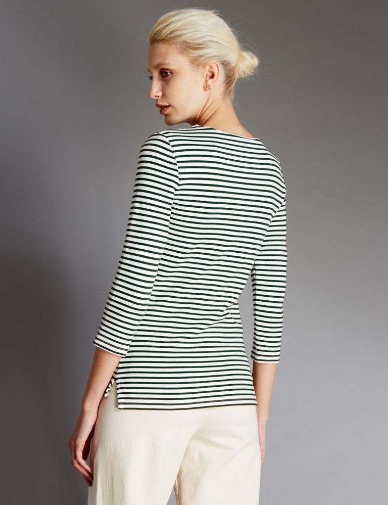 Shoulder Zipped Striped Top 3 of 3