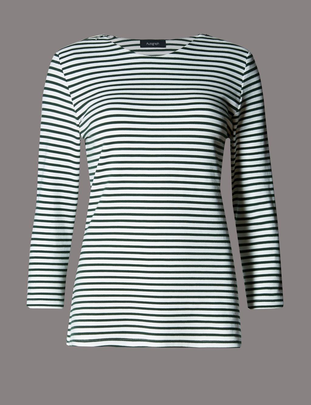 Shoulder Zipped Striped Top 1 of 3