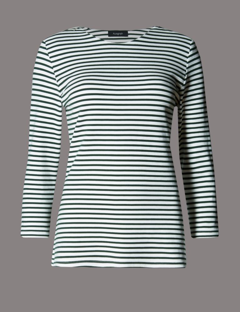 Shoulder Zipped Striped Top 2 of 3