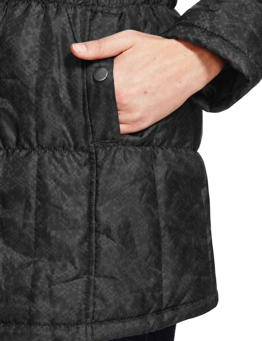 Shower Resistant Hooded Faux Snakeskin Belted Anorak with Stormwear™ 4 of 8