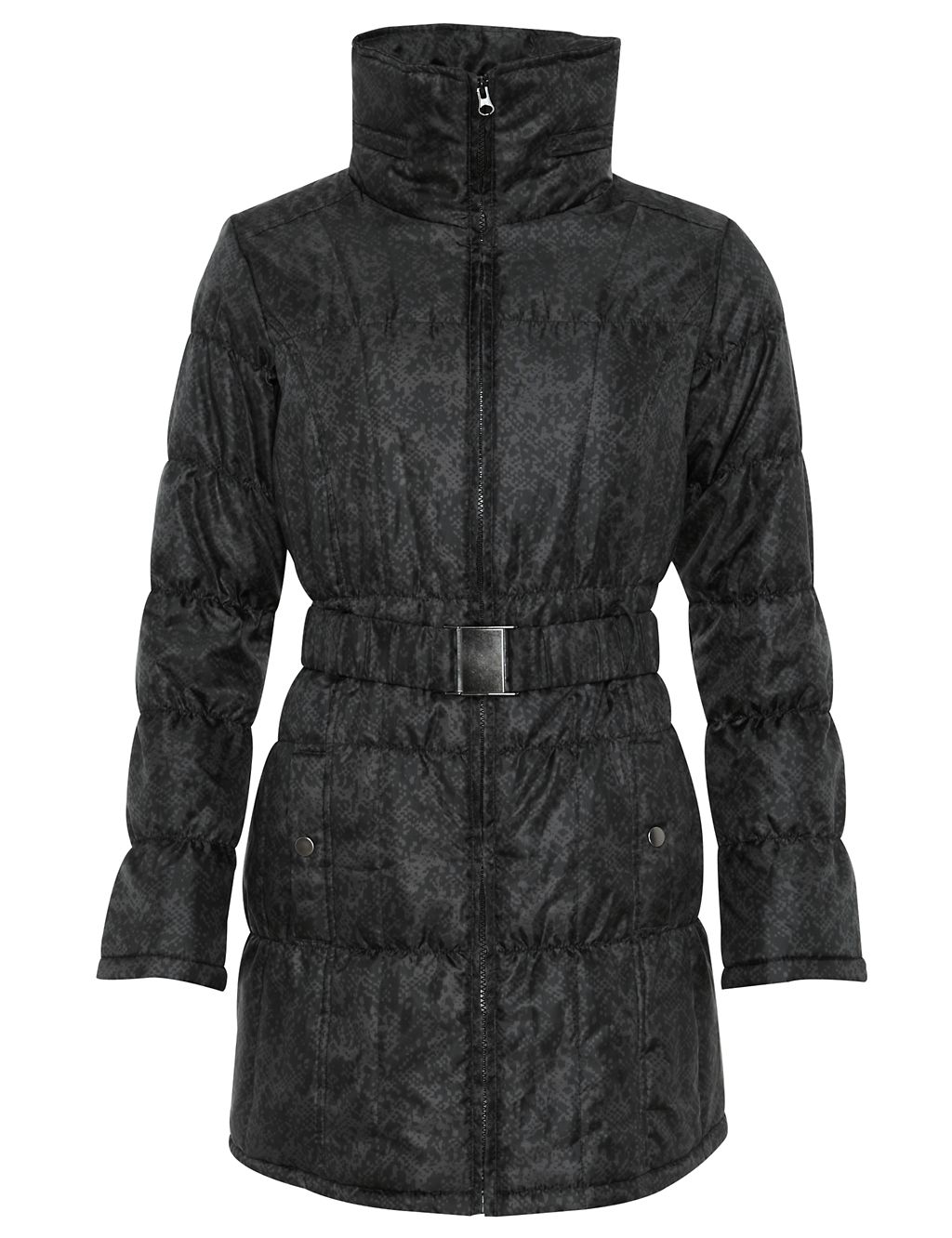 Shower Resistant Hooded Faux Snakeskin Belted Anorak with Stormwear™ 1 of 8