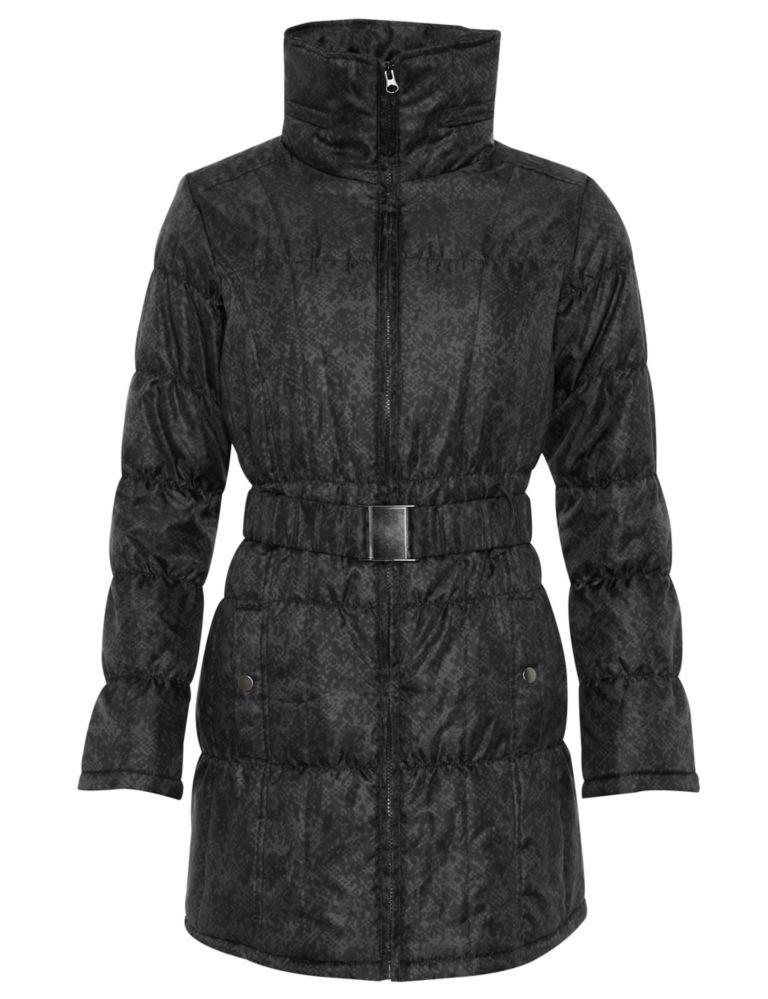 Shower Resistant Hooded Faux Snakeskin Belted Anorak with Stormwear™ 2 of 8