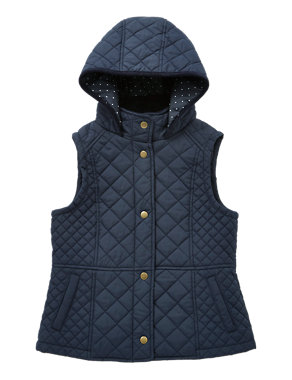 Showerproof Hooded Quilted Thermal Gilet (5-14 Years) Image 2 of 7