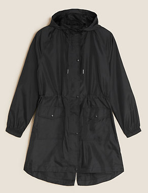 Showerproof Packaway Hooded Raincoat Image 2 of 7
