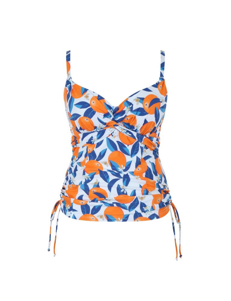 Sicily Printed Twist Front Tankini Top 3 of 5