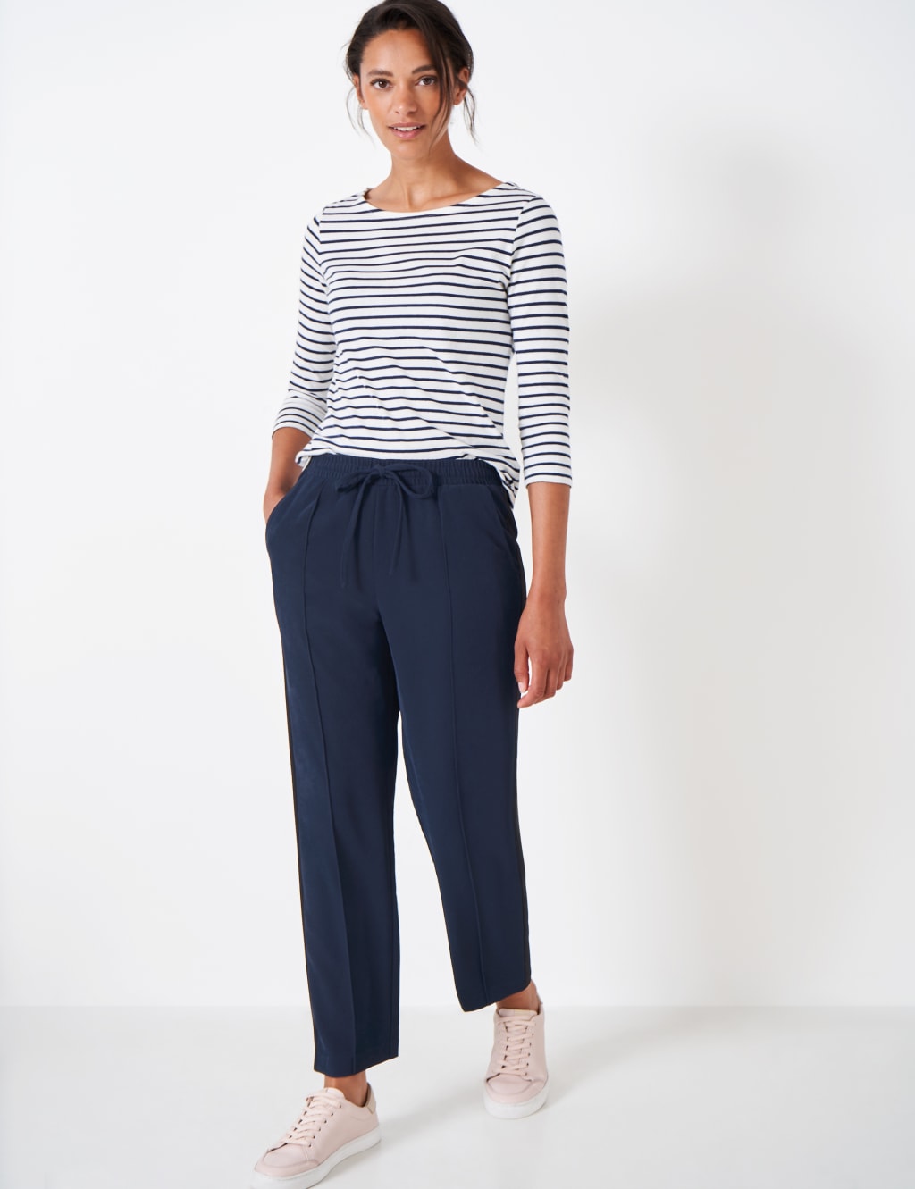Side Stripe Drawstring Tapered Trousers Crew Clothing M S