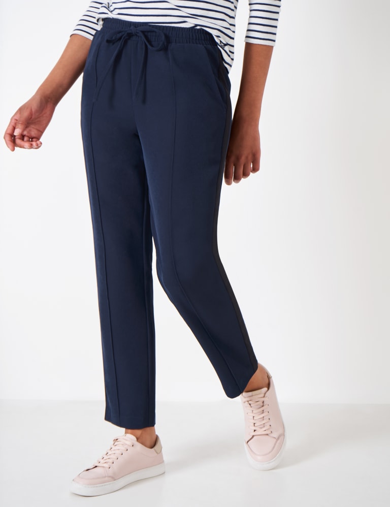 Side Stripe Drawstring Tapered Trousers | Crew Clothing | M&S