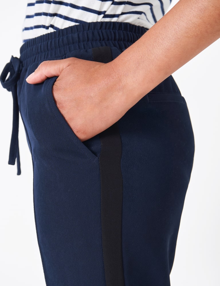 Side Stripe Drawstring Tapered Trousers | Crew Clothing | M&S