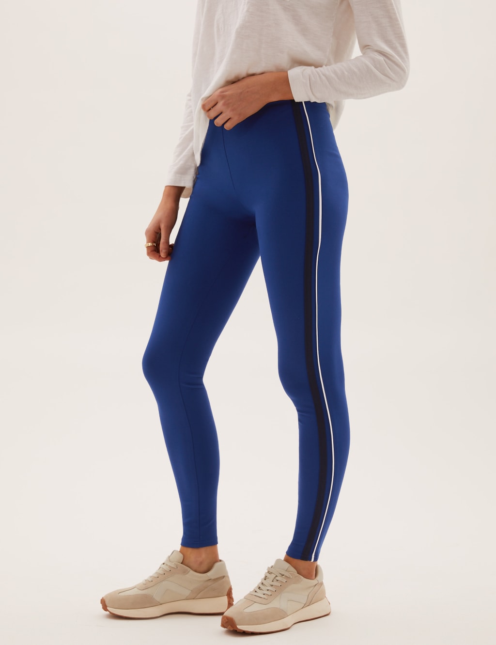 Side Stripe High Waisted Leggings M S Collection M S
